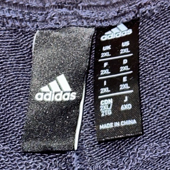 ADIDAS Navy Blue BIG LOGO Fleece GYM
Training Sweat SHORTS Mens Size - Picture 5 of 5